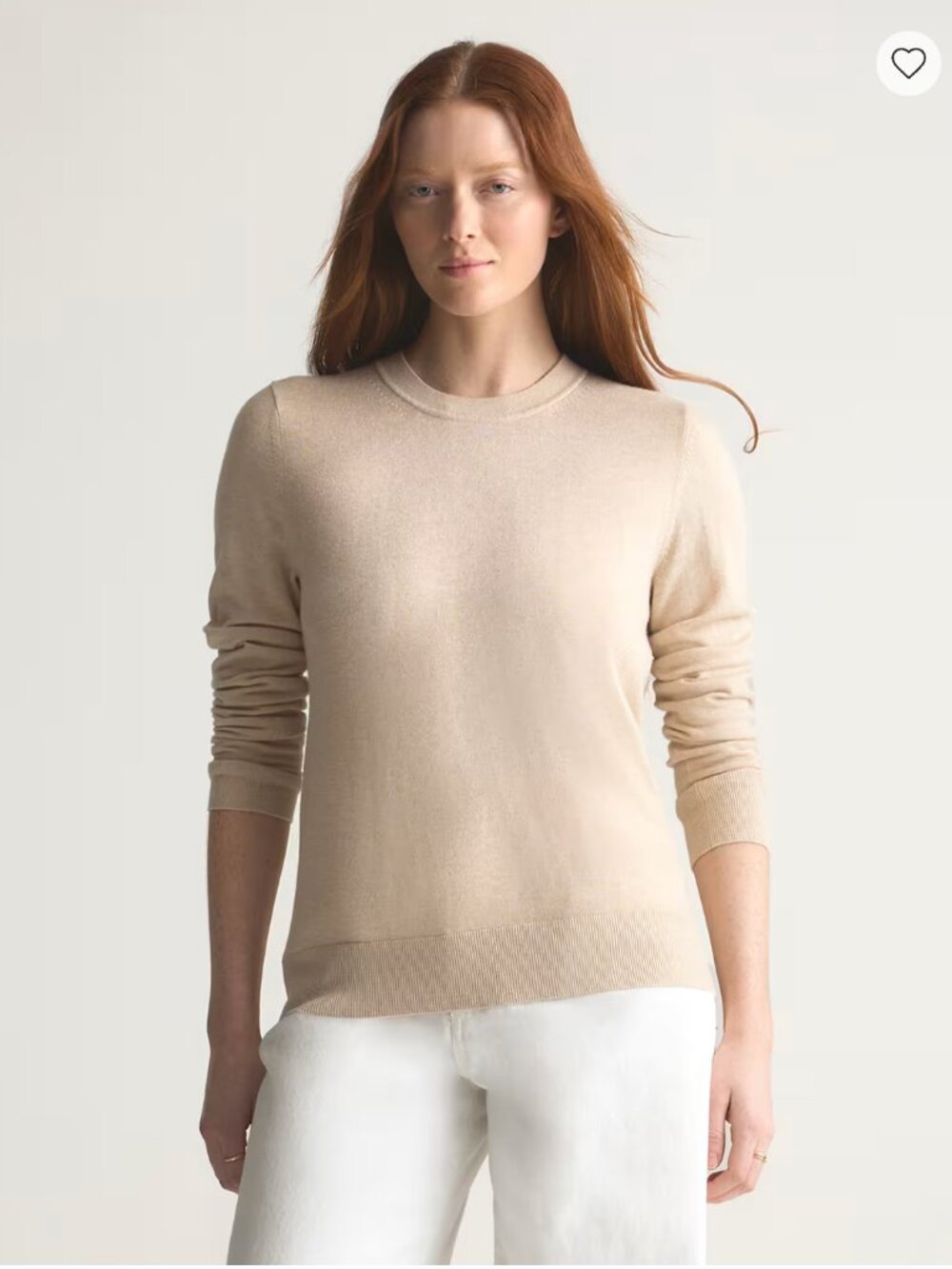 Lightweight Cotton Cashmere Crew Sweater